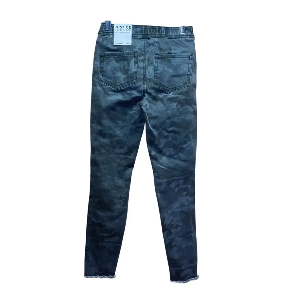 Justice Denim Soft Stretchy Comfy Camo Camouflage Jegging Jeans NWT 10S